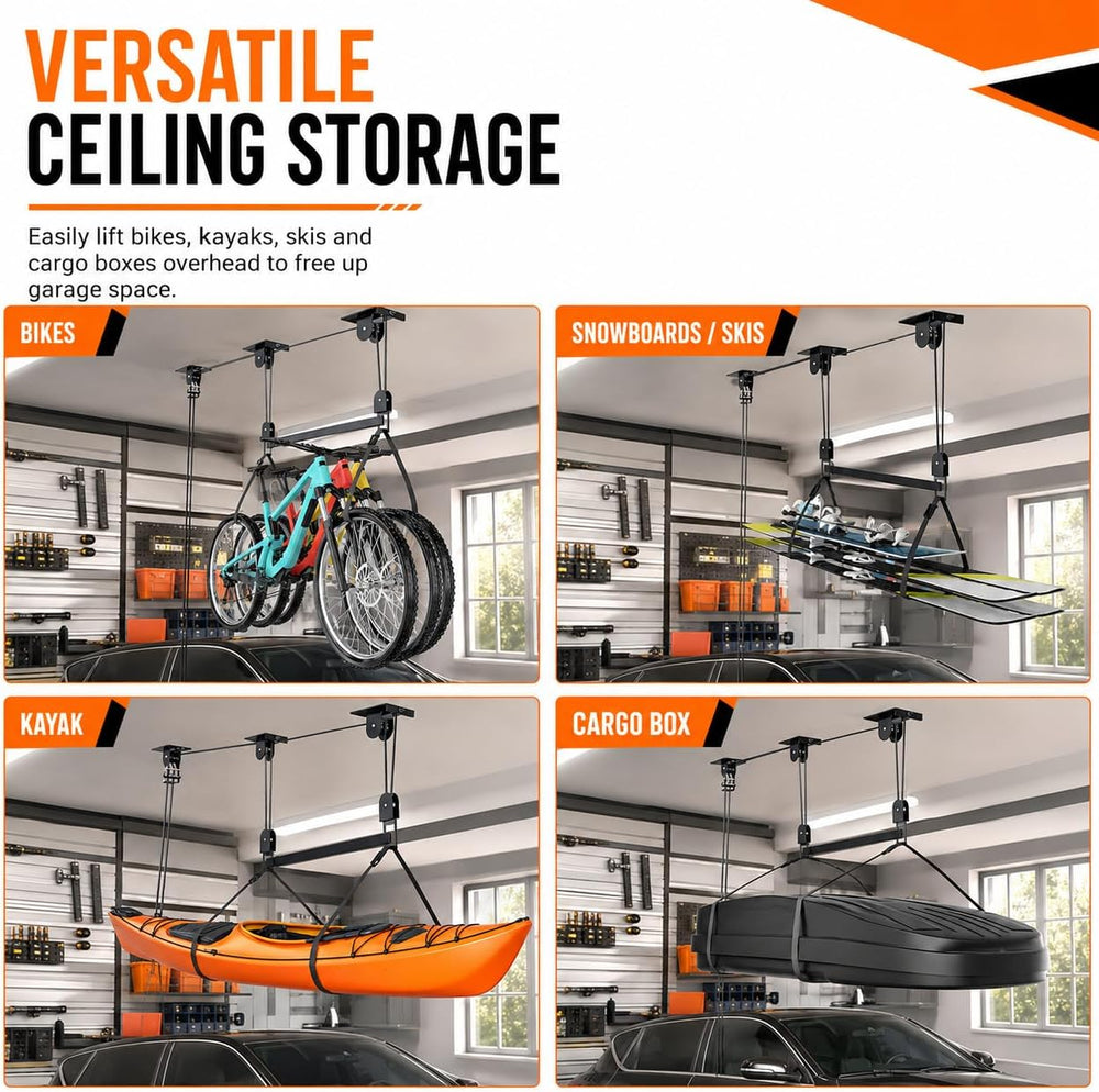 Cargo Box Hoist, Garage Pulley Lift System,150 lbs