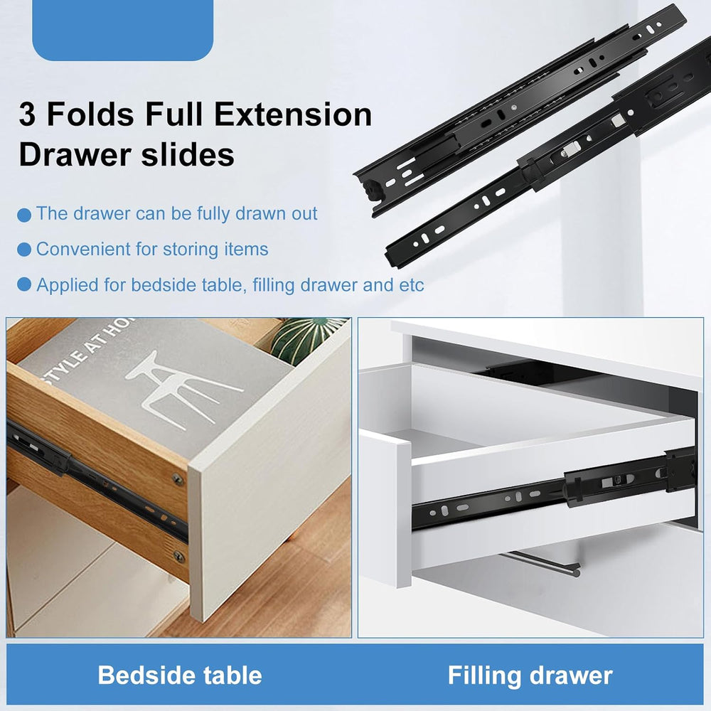 Sulawskys 16 Inch Drawer Slides, 6 Pairs (12 Pcs) Full Extension Ball Bearing...