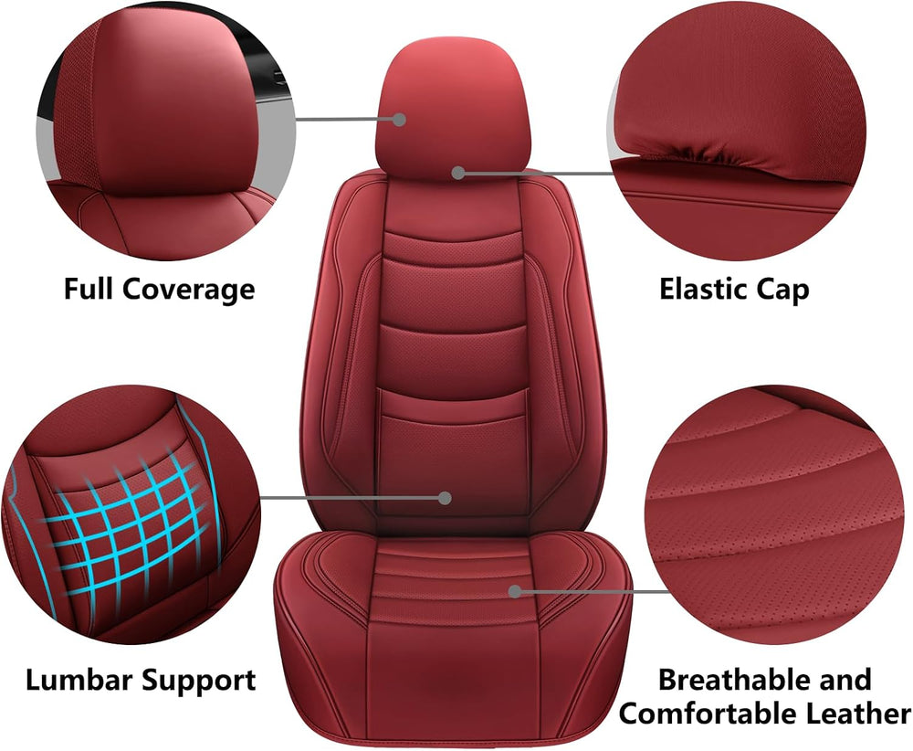 Leather Car Seat Covers Full Set,Universal Fit for Most Cars,SUVs and Sedans,...