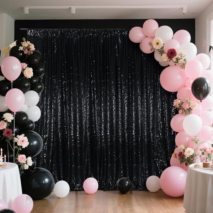 SquarePie Sequin Backdrop Less See Through Thick Stain Background Glitter Cur...