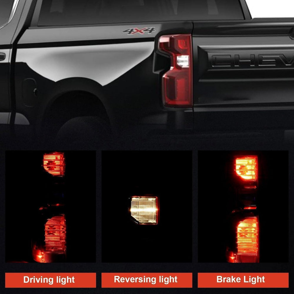 Halogen Tail Light Compatible With 2019-2024 Chevy Silverado 1500 2500HD 3500...