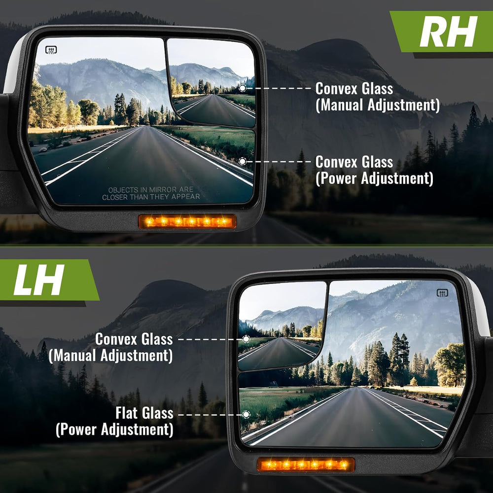 Side Mirrors for 2004-2014 Ford F-150 with Dynamic Turn Signal Puddle Light H...
