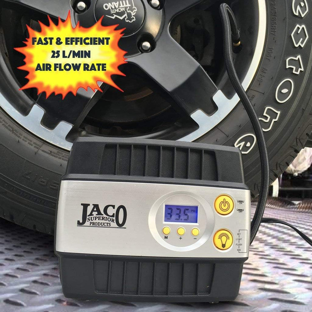 JACO SmartPro 12V Tire Inflator Air Compressor - Portable Automatic Digital T...