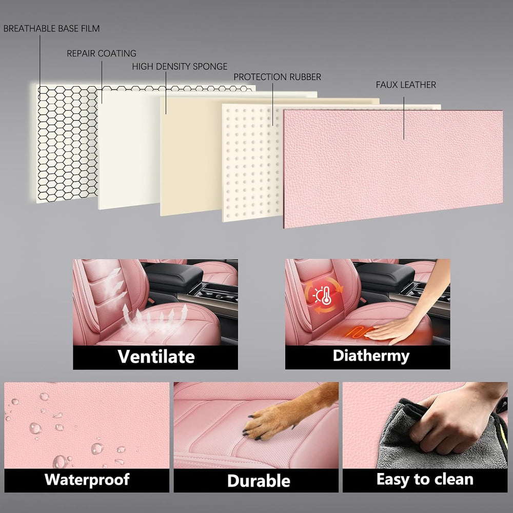 Full Coverage Faux Leather Car Seat Covers Full Set,Automotive Seat Covers fo...