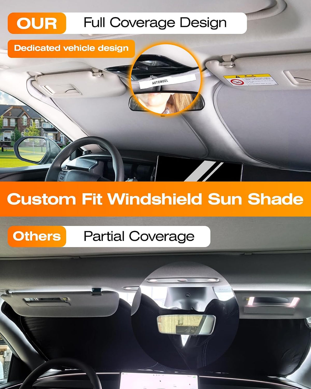 Windshield Sun Shade, Graphene & Activated Carbon Multi-Layer Front Winds...