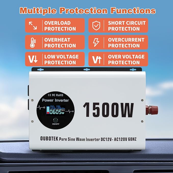1500W Pure Sine Wave Power Inverter