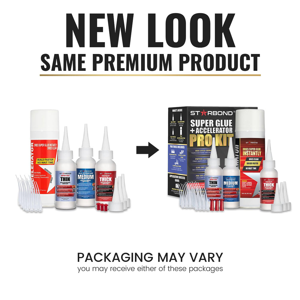 STARBOND CA Glue with Activator Kit โ Thin, Medium & Thick 2 oz Bottles w...