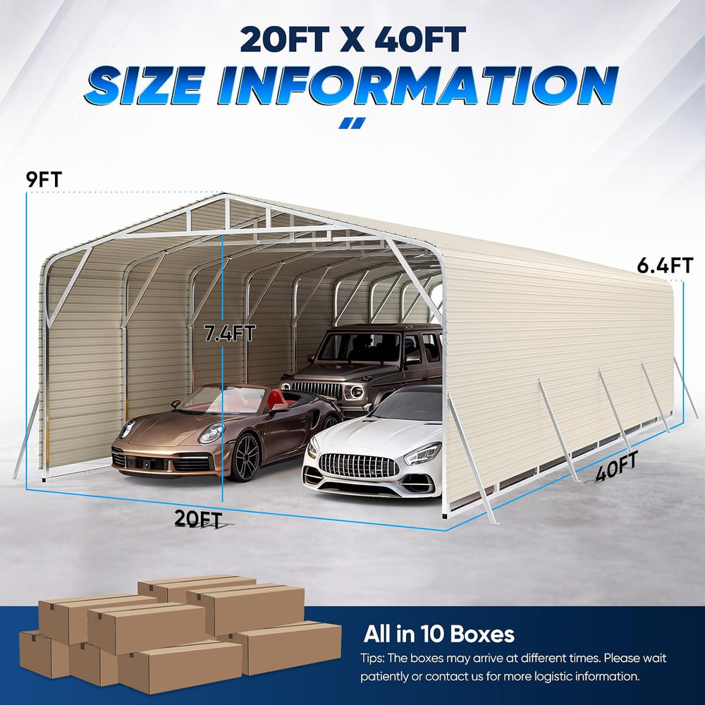 Quictent 20x40 FT Heavy Duty Metal Carport with Side Panels, 30 PSF Snow Load...