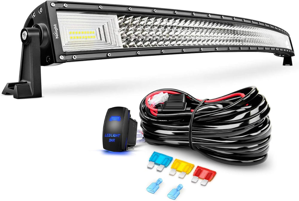 Nilight ZH408 52Inch 783W Curved Triple Row Flood Spot Combo Beam Led Bar 780...