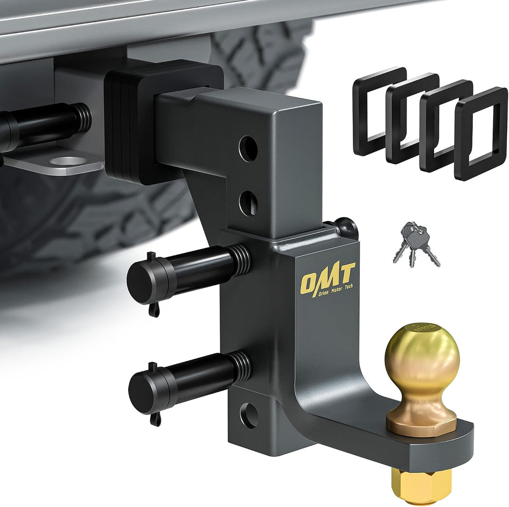 Orion Motor Tech Adjustable Trailer Hitch Ball Mount - 2" Receiver &...