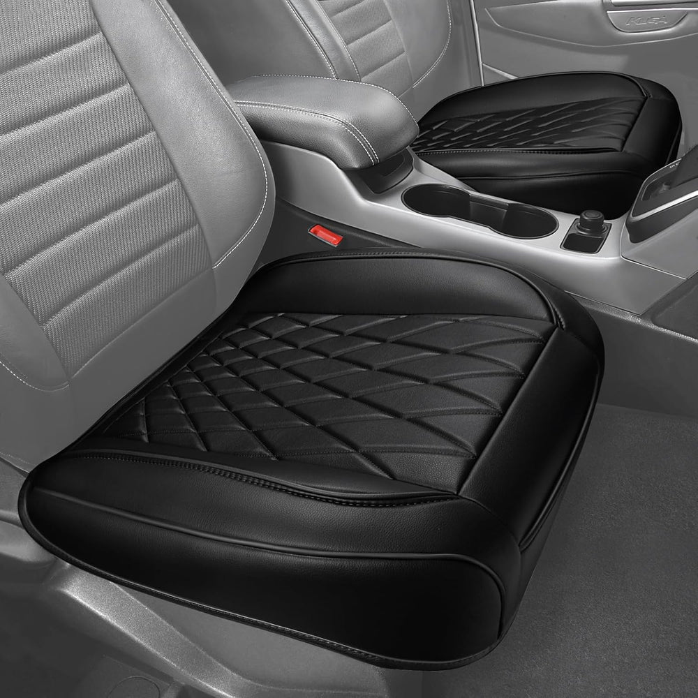 CAR PASS 2 Pack Leather Front Car Seat Covers, Bottom Seat Covers Full Wrappe...