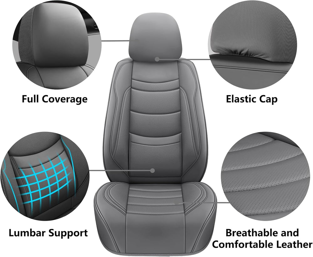 Leather Car Seat Covers Full Set,Universal Fit for Most Cars,SUVs and Sedans,...