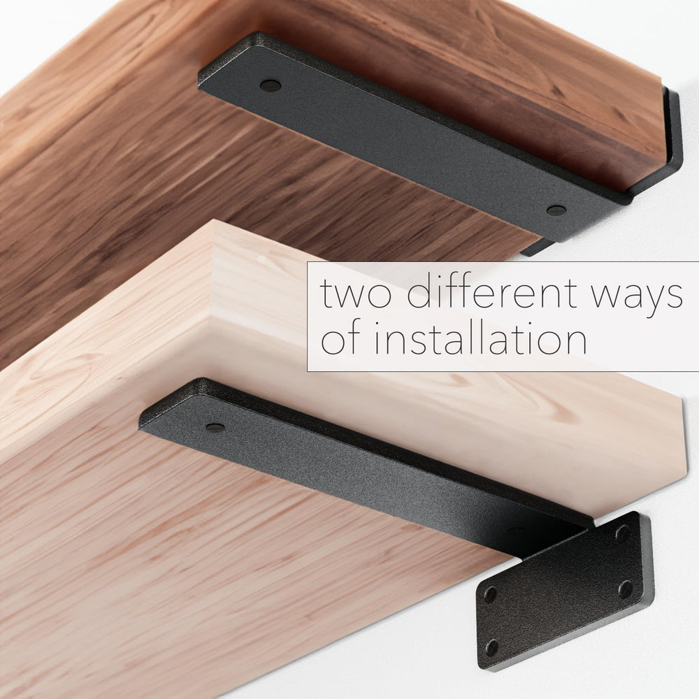8 Pack Shelf Brackets 10 Inch Floating Shelf Bracket 1/5 inch Thick Heavy Dut...