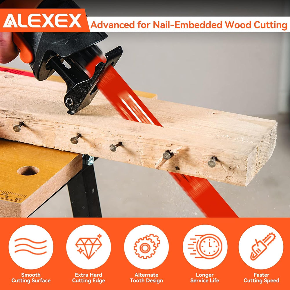 25 Pack 12 Inch 4/6 TPI Reciprocating Saw Blades for Wood and Nail-Embedded W...