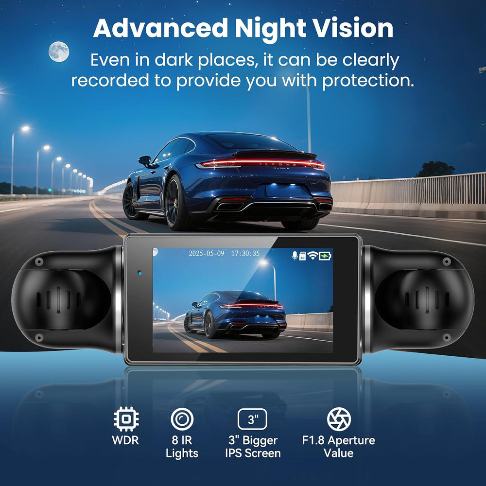 360ยฐView 4 Channel Dash Cam, 4K+1080P Front and Rear Inside Left Right, Dash ...