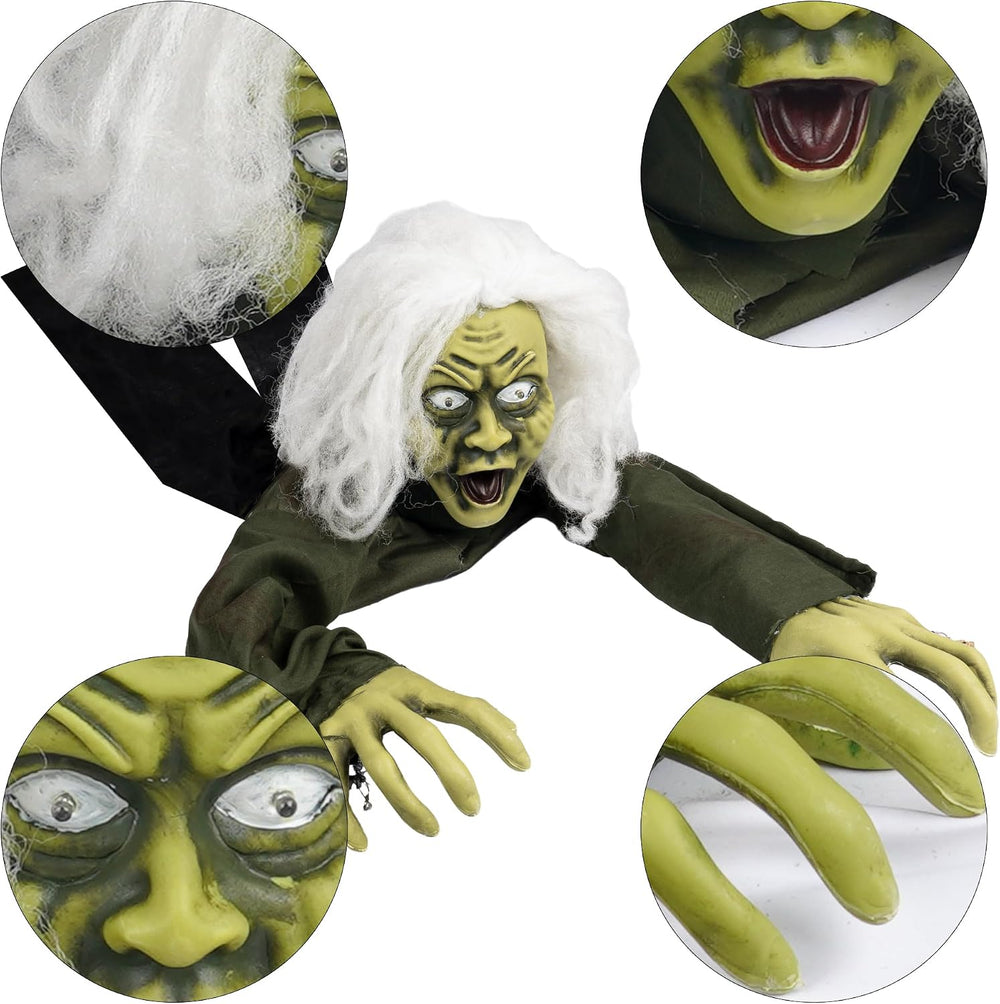 Hourleey Halloween Outdoor Decorations, Animated Zombie Groundbreaker Climbin...