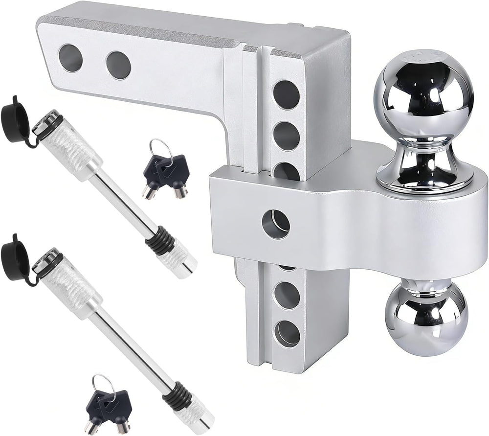 Aluminum Adjustable Trailer Hitch for 2-Inch Receiver 6 Inch Drop/Rise Hitch ...