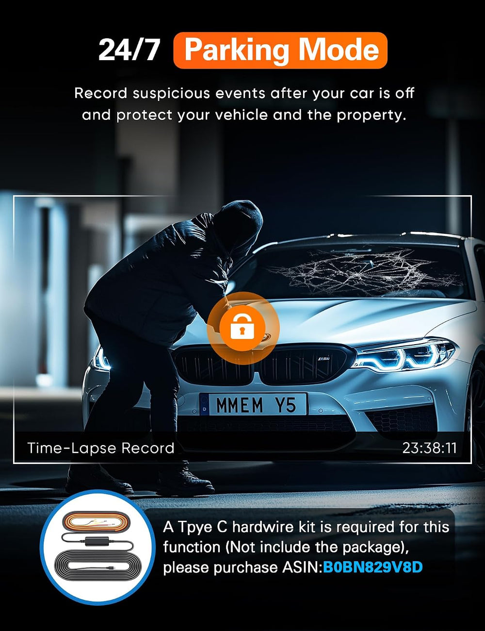4K+2.5K WiFi Dash Cam Front and Rear, Built-in 5G WiFi, Free 64GB Card, Dash ...