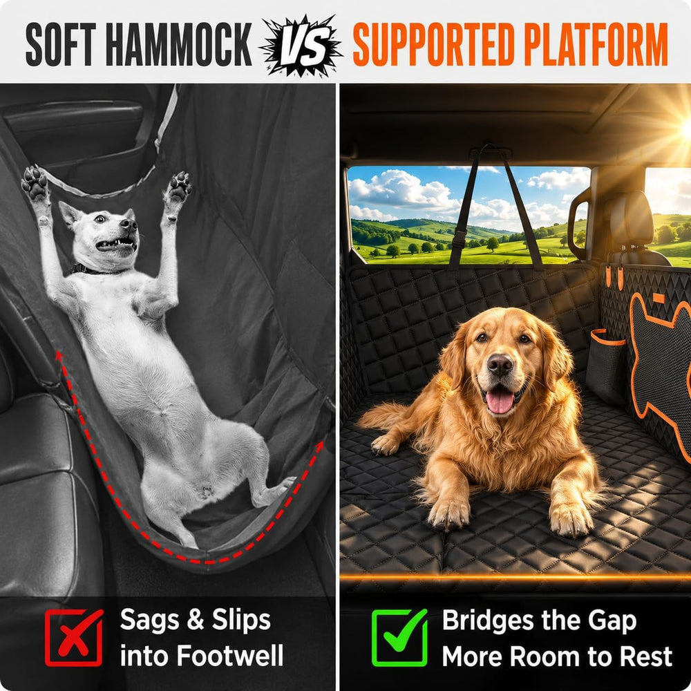 Dog Car Seat Cover for Back Seat Hard Bottom,Truck Rear Seat Extender