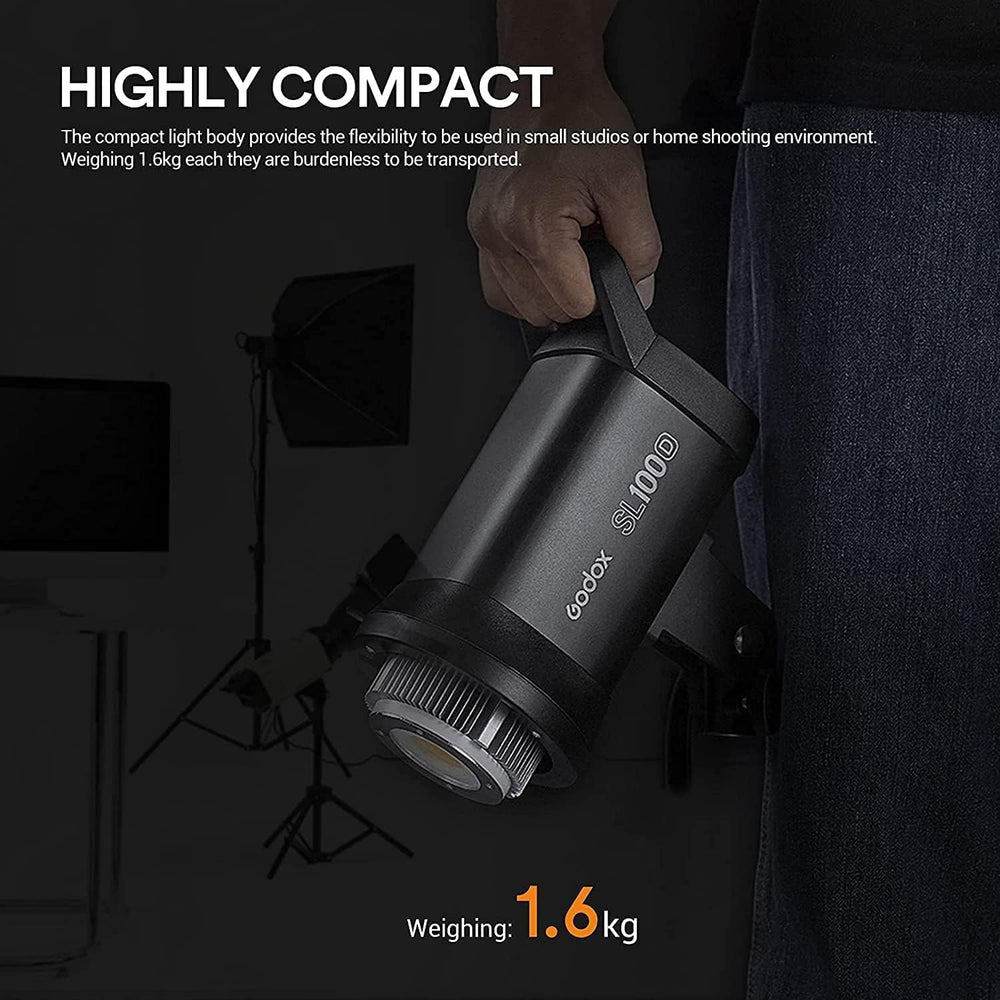Godox SL100D LED Video Light,100W TLCI≥97 CRI≥96,5600K Continuous Lighting, 8...