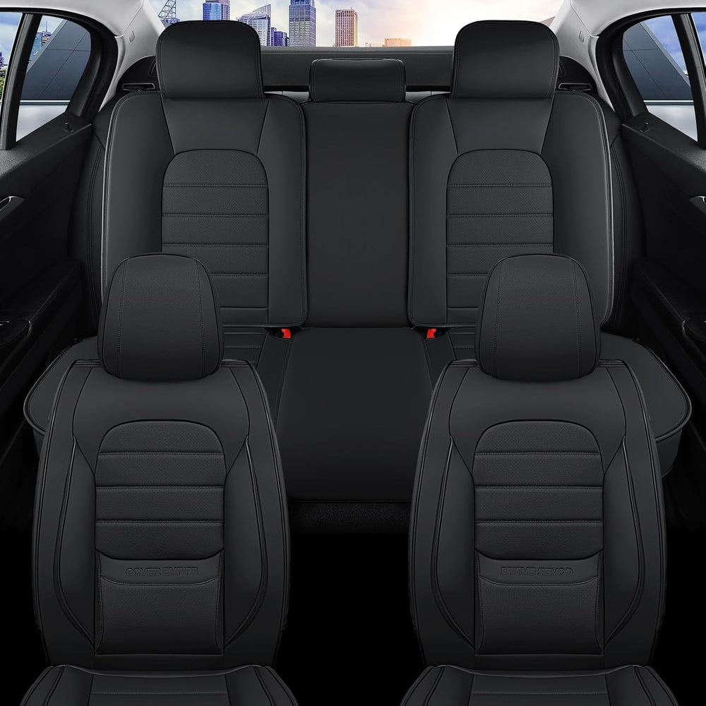 Car Seat Covers Full Set, 5Pcs Universal Leather Seat Covers for Cars, Waterp...