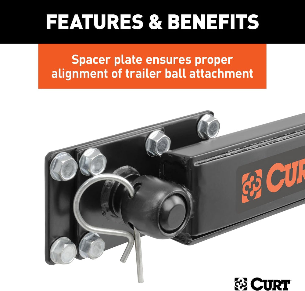 CURT 17063 Round Bar Weight Distribution Hitch with Sway Control, 14,000 lb