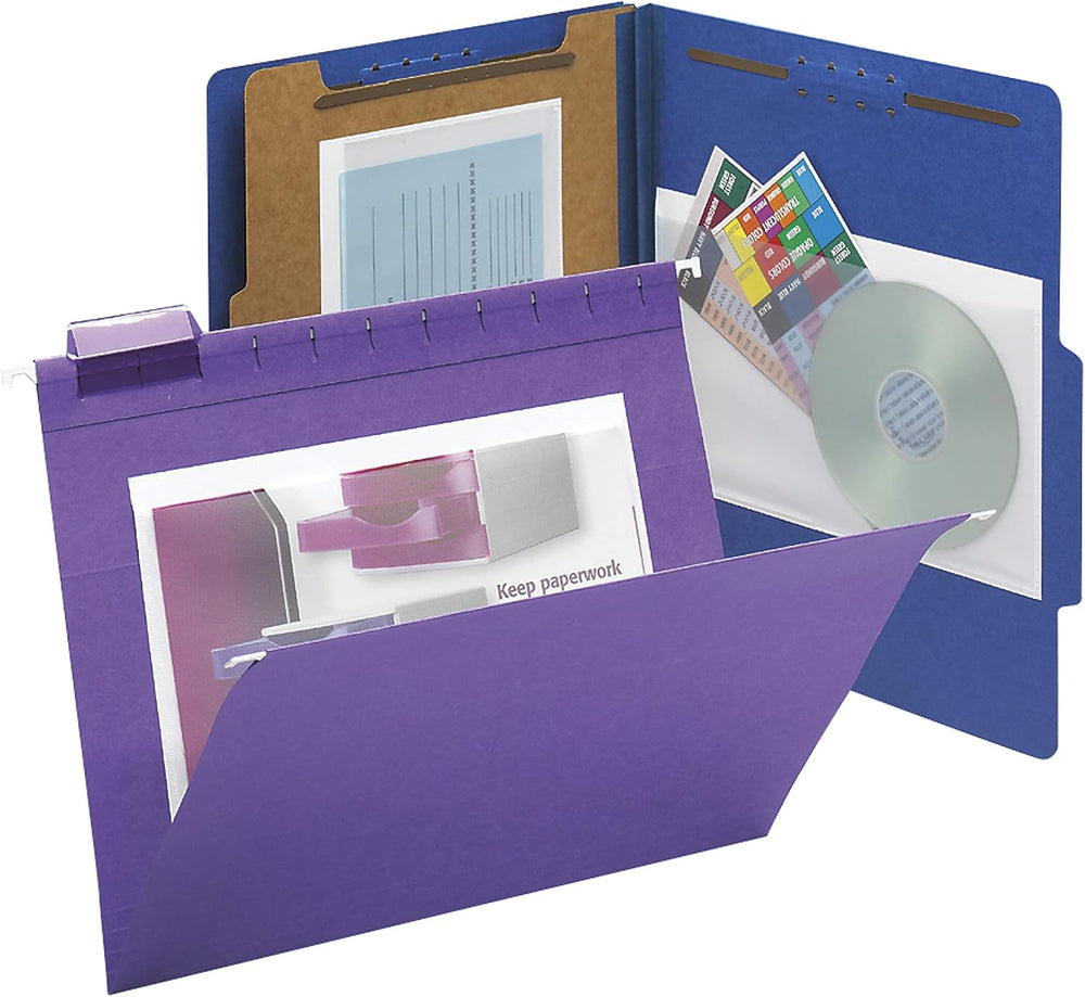 Smead Self-Adhesive Poly Pocket, Document Size, Clear Pockets, Storage Labels...