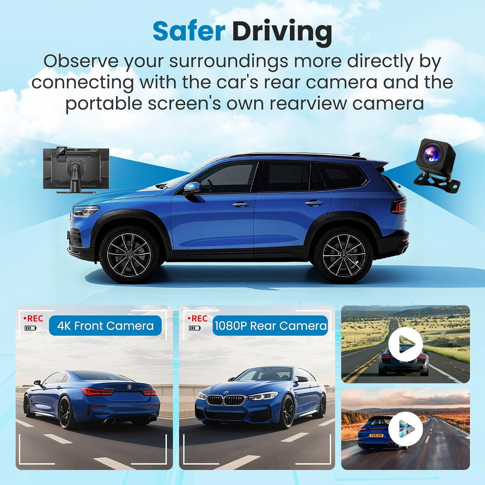 Portable Apple Carplay Screen for Car, 11.3" Extra Large Wireless Car Pl...