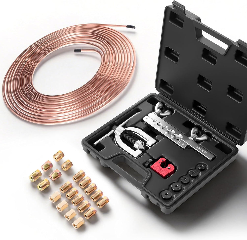 VEVOR 3/16" Brake Line Repair Kit, 45° Double & Single Brake Line Fl...