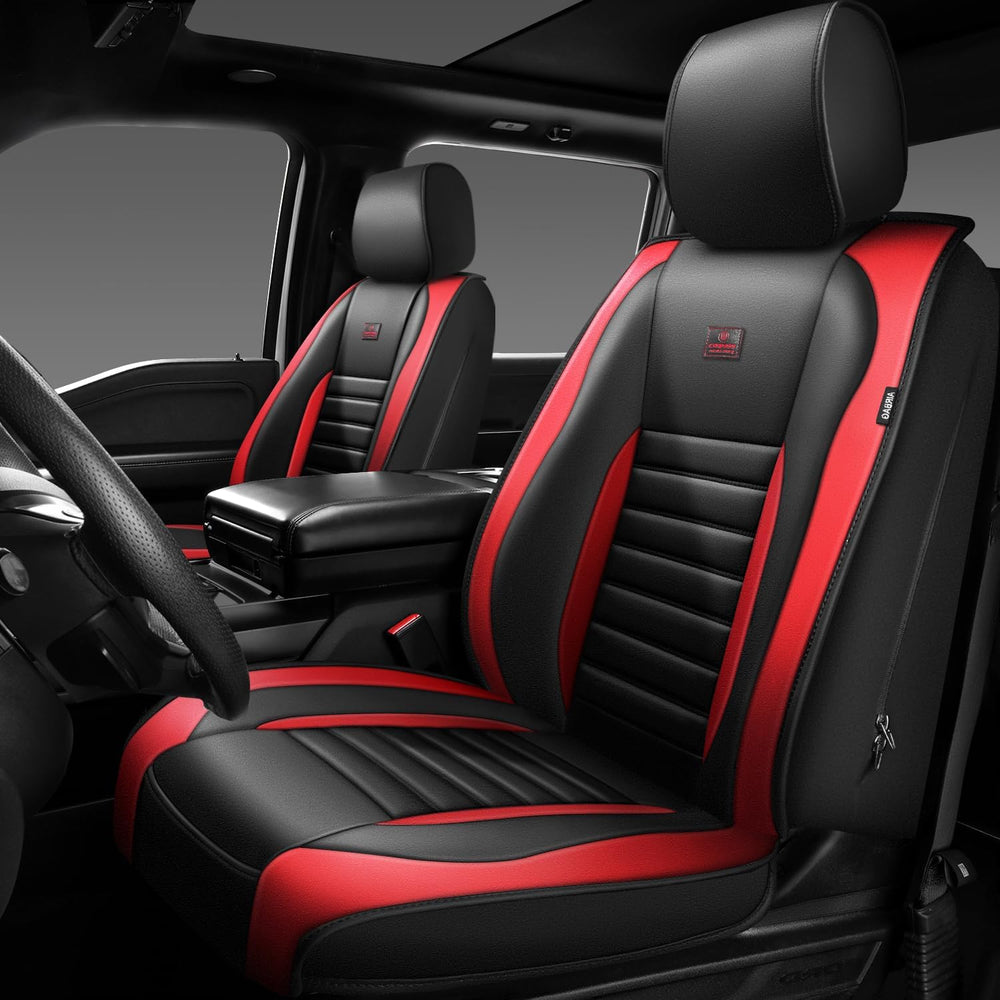 CAR PASS Nappa Leather Car Seat Covers Front Seats, Luxury Seat Protector