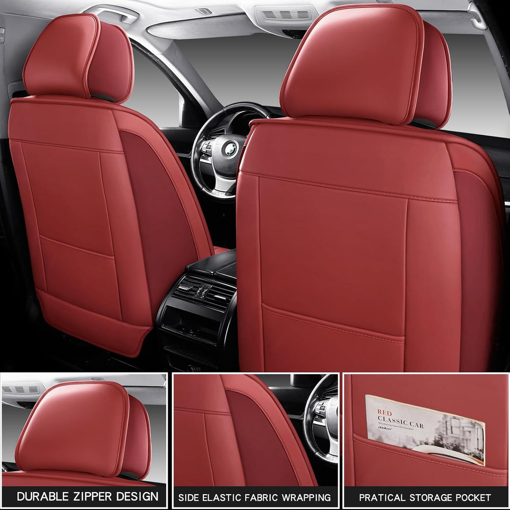 MINGBRON Leather Car Seat Covers,Car Seat Covers Full Set,Automotive Seat Cov...