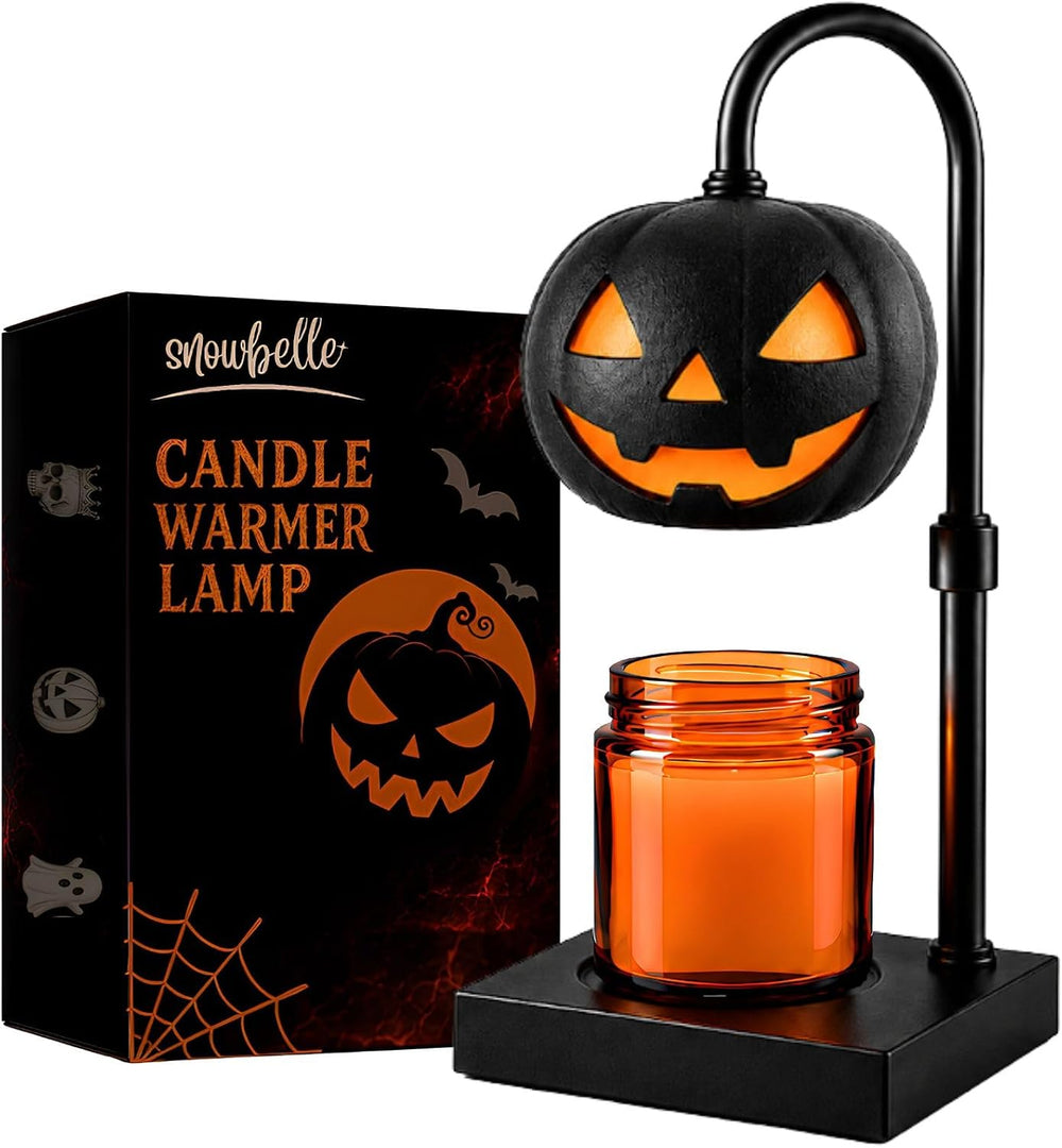 Pumpkin Candle Warmer Lamp with Timer, Dimmable Black Halloween Fall Decor