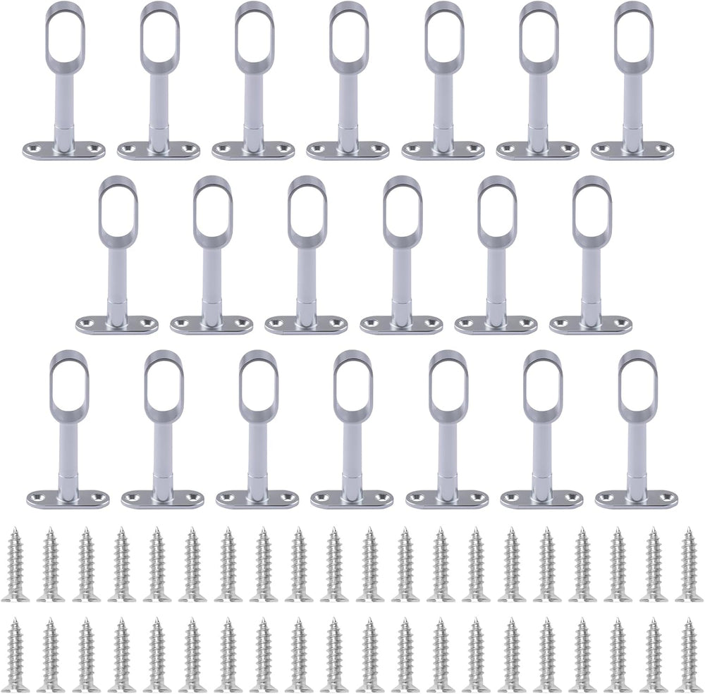 INCREWAY Closet Rod Support, 20Pcs Hollow Zinc Alloy Adjustable Oval Wardrobe...