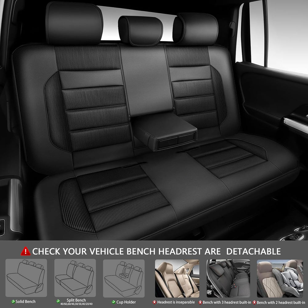 CAR PASS Memory Foam Seat Covers Full Sets, Airy Cool Mesh Thick Car Seat Cov...