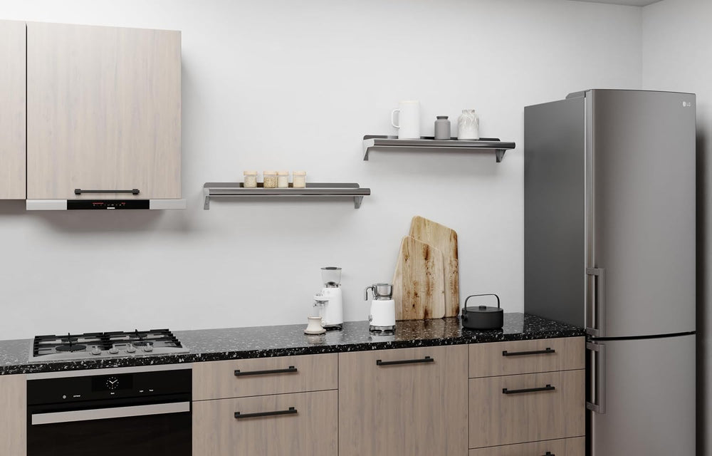 AmGood 6 in. x 30 in. Stainless Steel Wall Shelf with Backsplash - Holds 145 ...