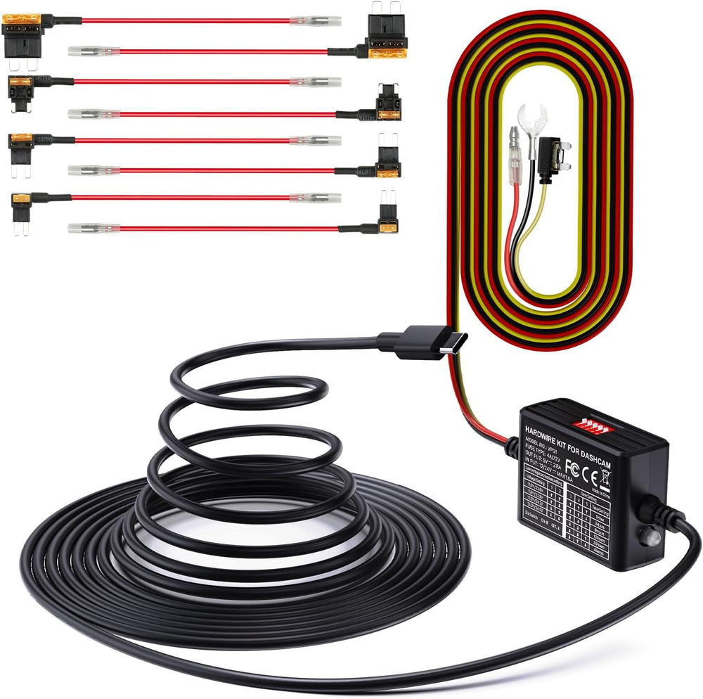 Vantrue 14.8ft 5-Level Adjustable Acc Hardwire Kit, Compatible for Dash Cam