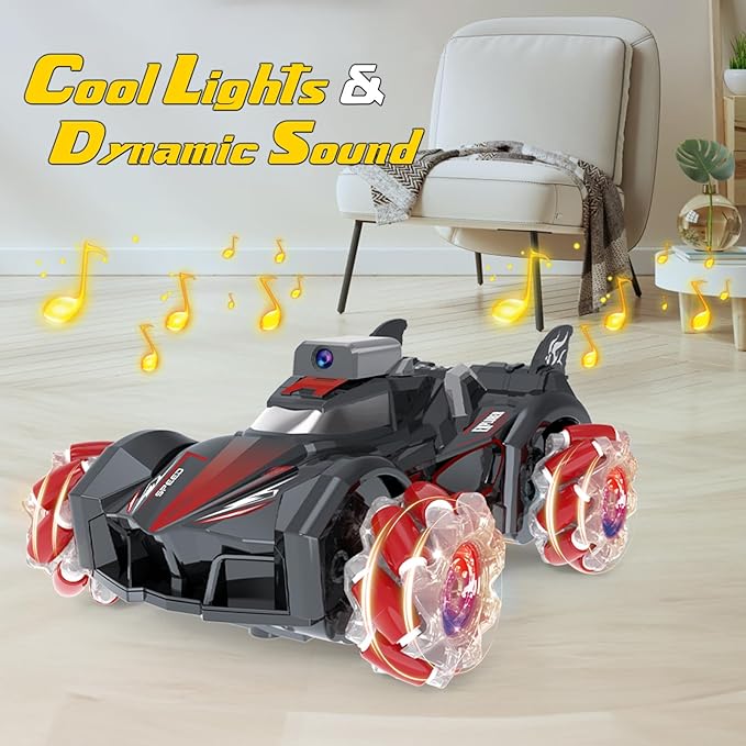 Yasola RC Car with Camera for Kids, Remote Control 360° Rotating High Speed