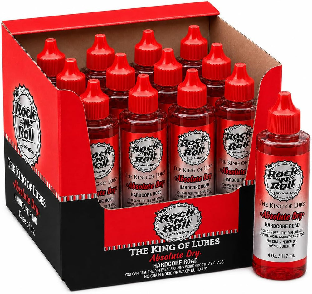 Rock N Roll Bike Lubricant, Absolute Dry Chain Lube 4oz, Pack of 12