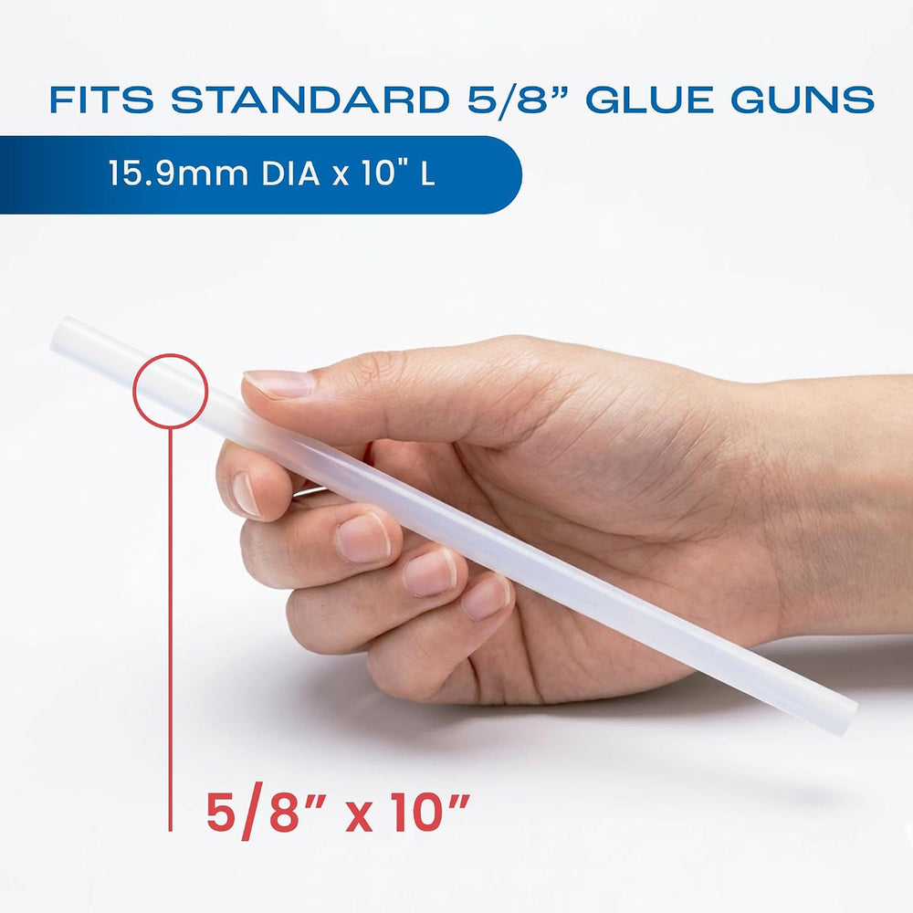 ASA Clear Hot Glue Sticks 5/8" x 10", High Temp, 10 lb Box, 113 Ct