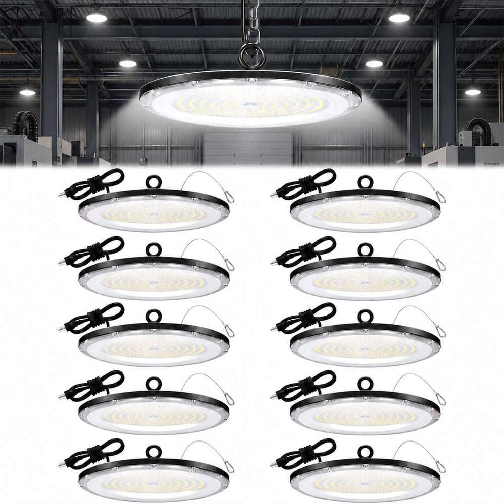 DragonLight 10 Pack UFO LED High Bay Lights 200W 27000LM 5000K, UL Listed