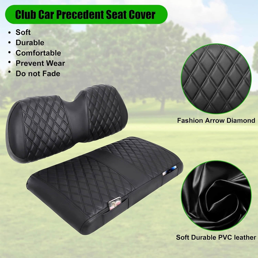 Golf Cart Seat Covers for Club Car Precedent Marine Leather Diamond
