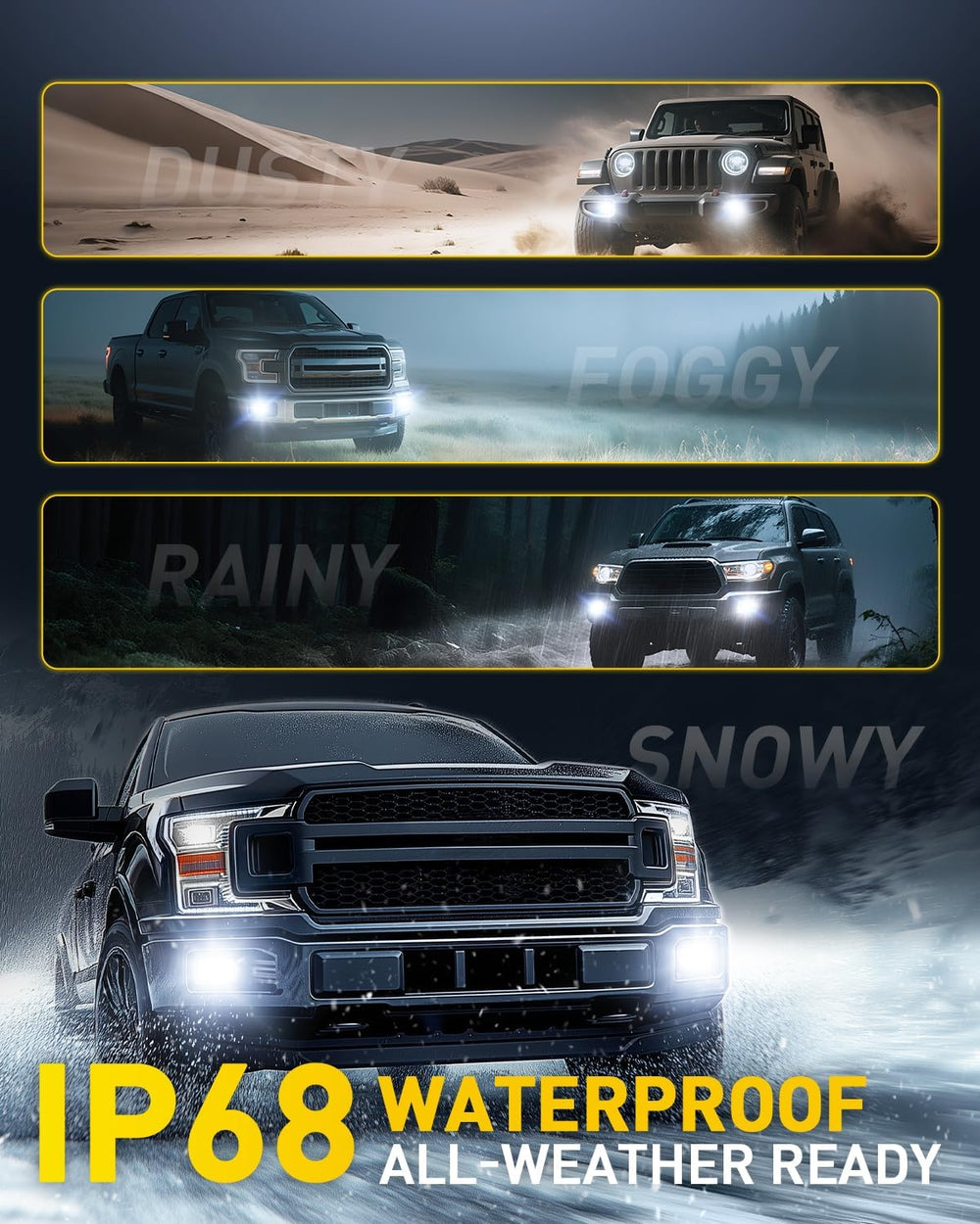 AUXITO 2504/PSX24W LED Fog Light Bulbs 6500K White 500% High Brightness