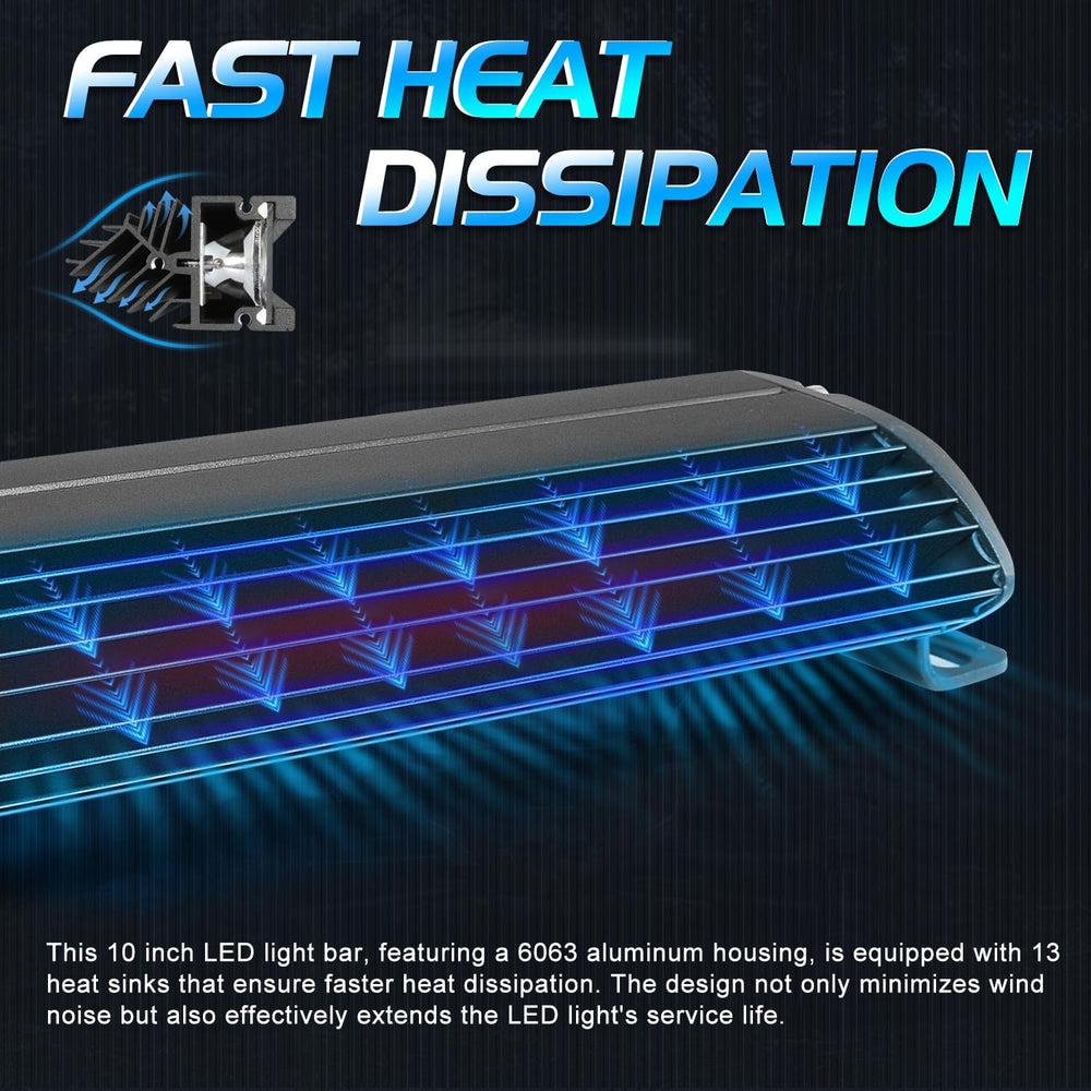 10 Inch Light Bar, Niwaker 50W Single Row LED Light Bar Spot Flood Combo Driv...