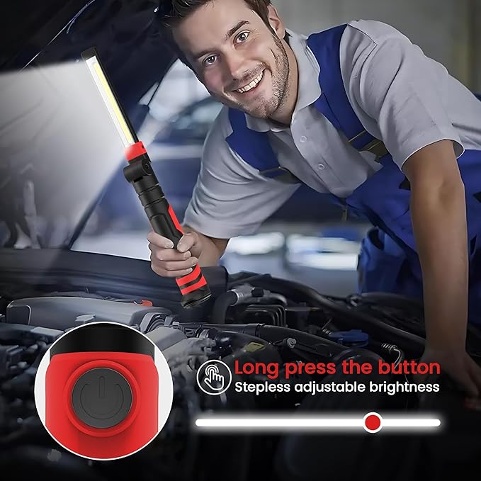 Rechargeable LED Work Light, Magnetic Flashlight Mechanic Light Tool Gifts (2...