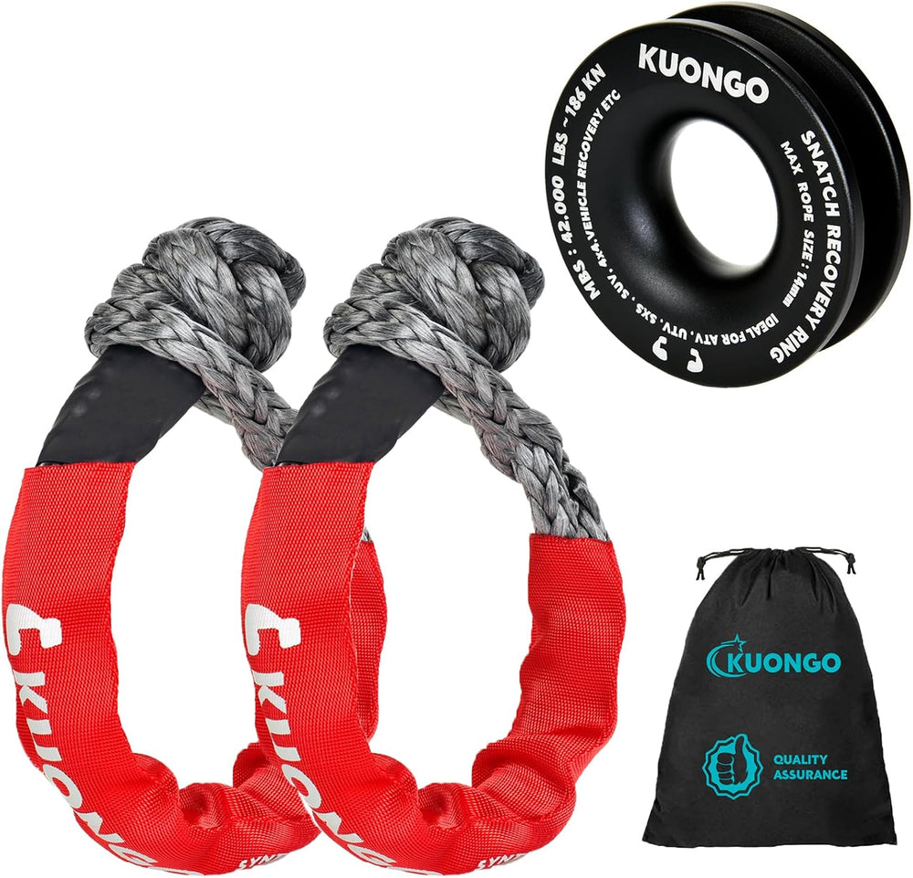 Soft Shackle Recovery 7/16"x20" Snatch Ring, Synthetic Soft Shackle...