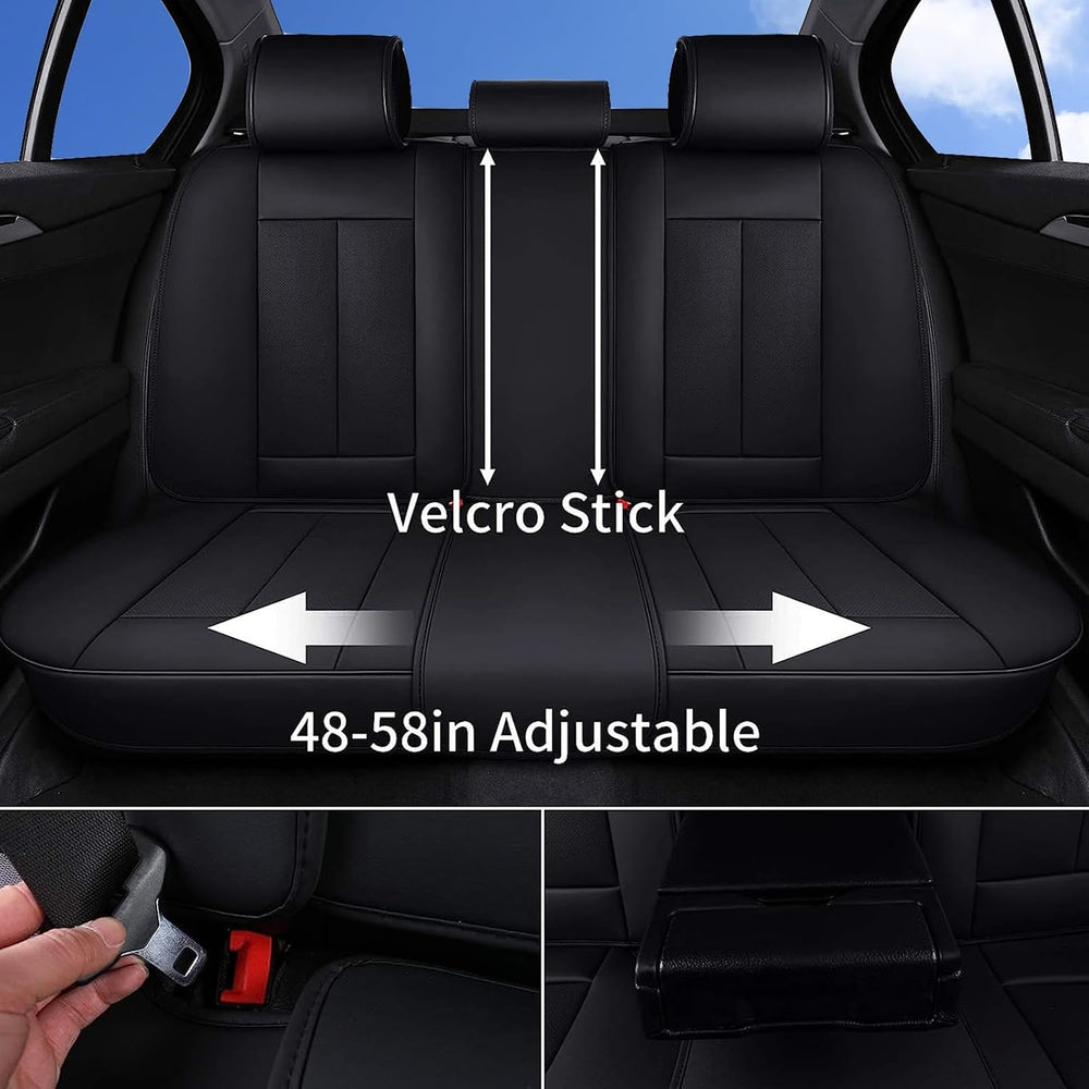 Coverado Seat Covers Full Set, Black Seat Covers for Cars 5 Seats, Car Seat P...