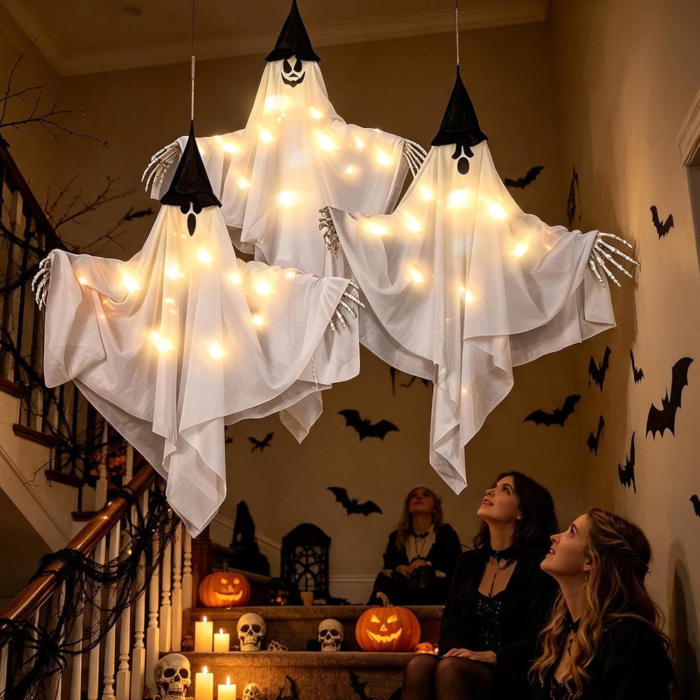 Swinging Hanging Ghosts, Halloween Decorations, Ghosts for Trees Outdoor
