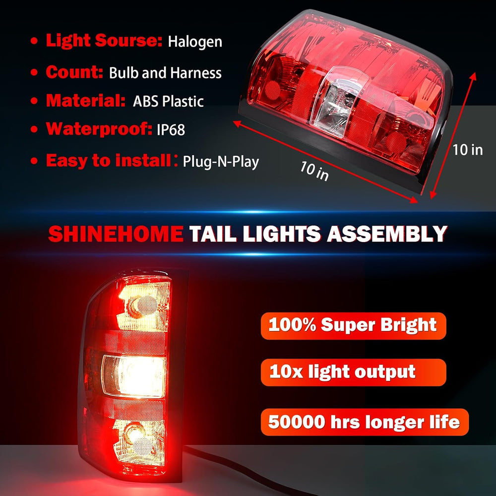Tail Lights Assembly for Chevy Silverado 1500 2500 3500 2500HD 3500HD 2007 20...