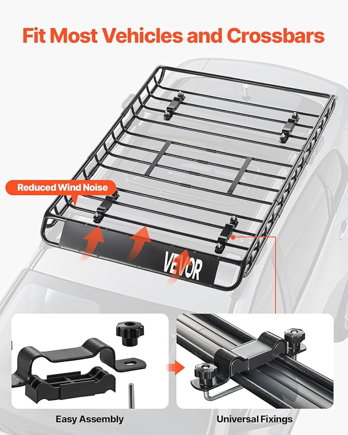 VEVOR Roof Rack Basket, Universal Rooftop Cargo Carrier