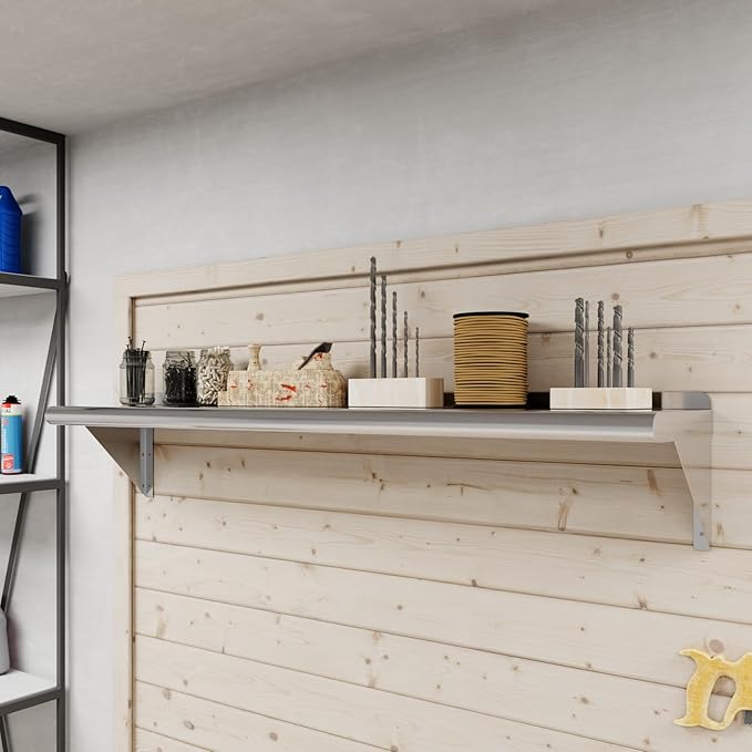 AmGood 48" Long X 10" Deep Stainless Steel Wall Shelf | NSF Certifi...